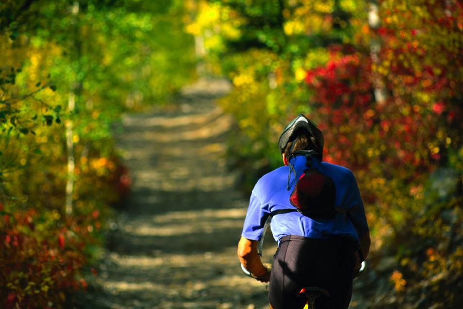 Cyclist on track